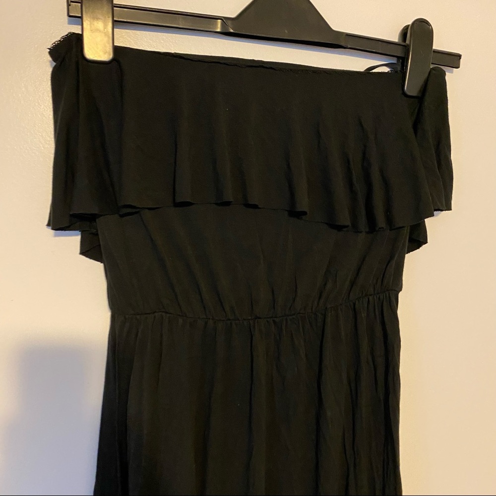 Black strapless dress